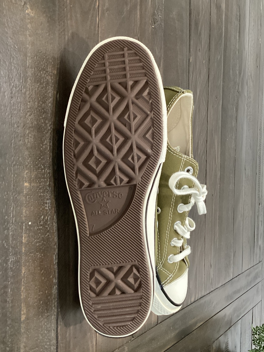 Converse Men’s Olive Green Low Top Canvas Sneakers - Picture 7 of 7
